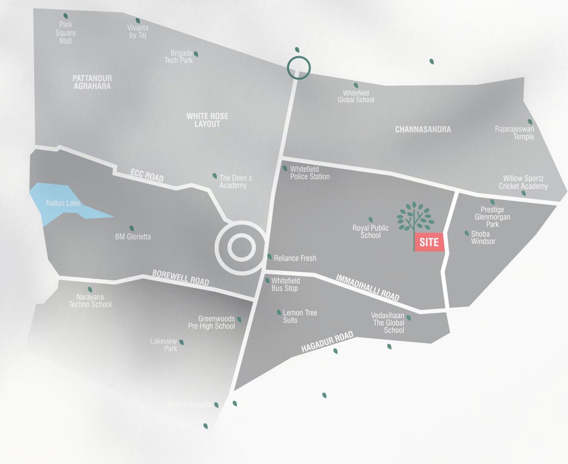 Location plan of Ankuraa Pristine Park, Whitefield